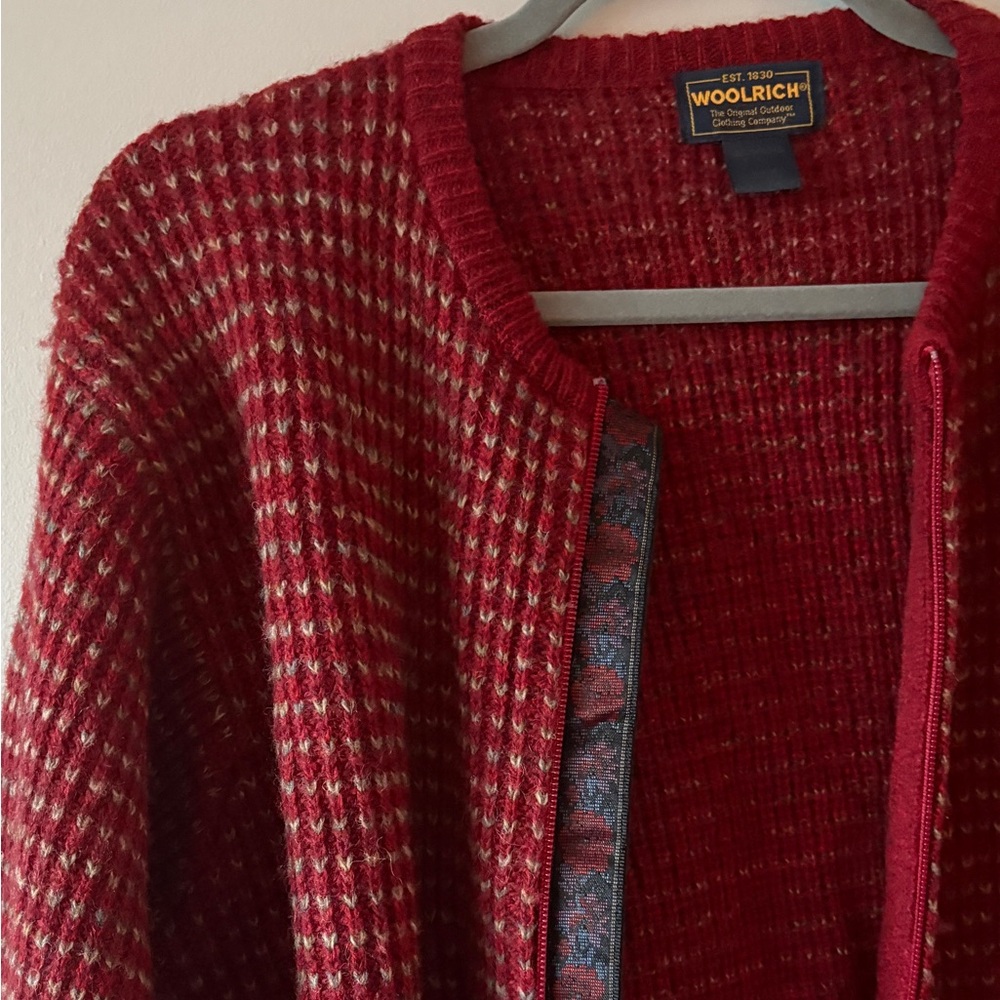 Woolrich Red and Cream Knit Sweater